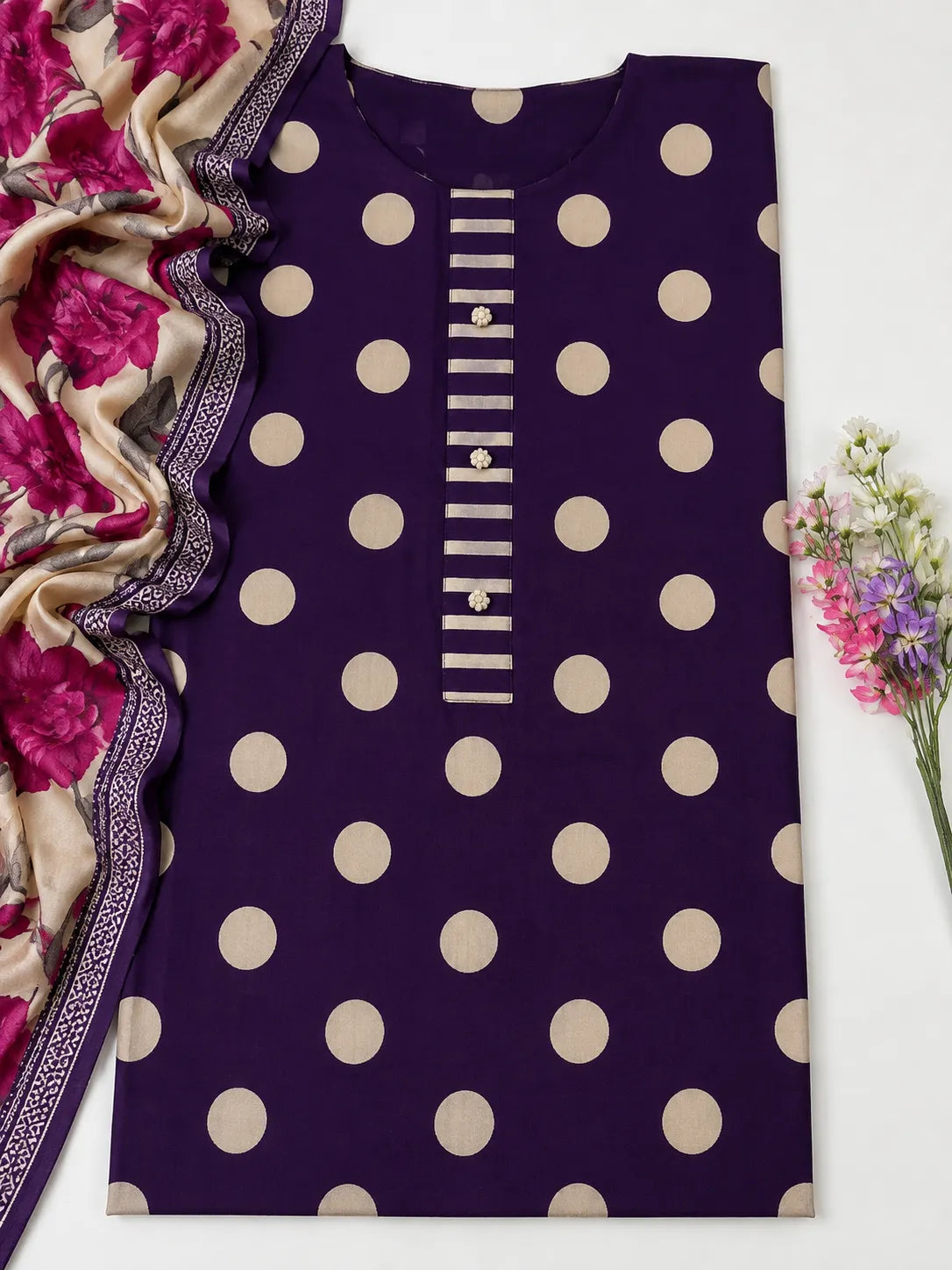 Purple Polka Dot 3-Piece Suit