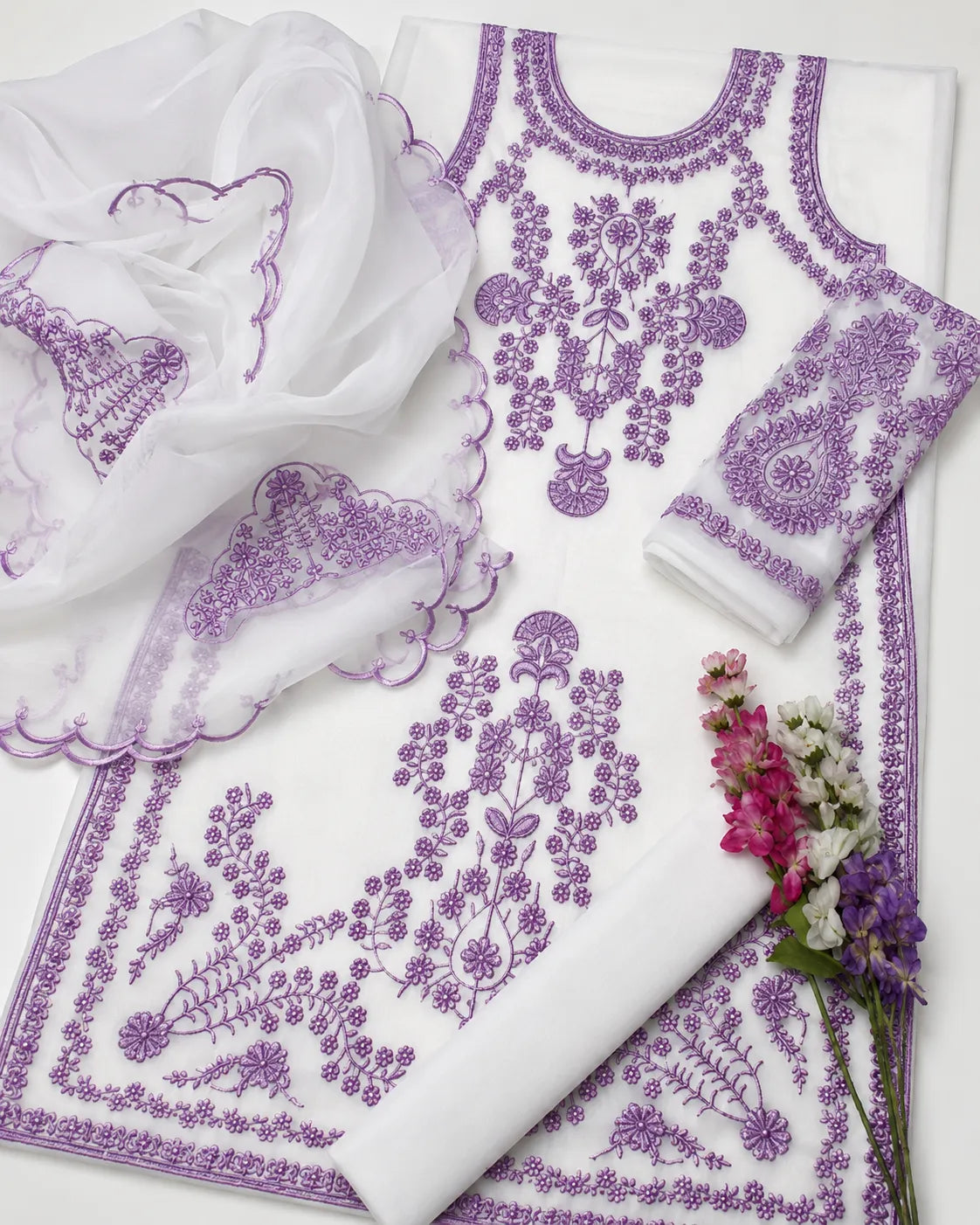 Sapphire 3-Piece Embroidered Lawn Suit – Premium Collection