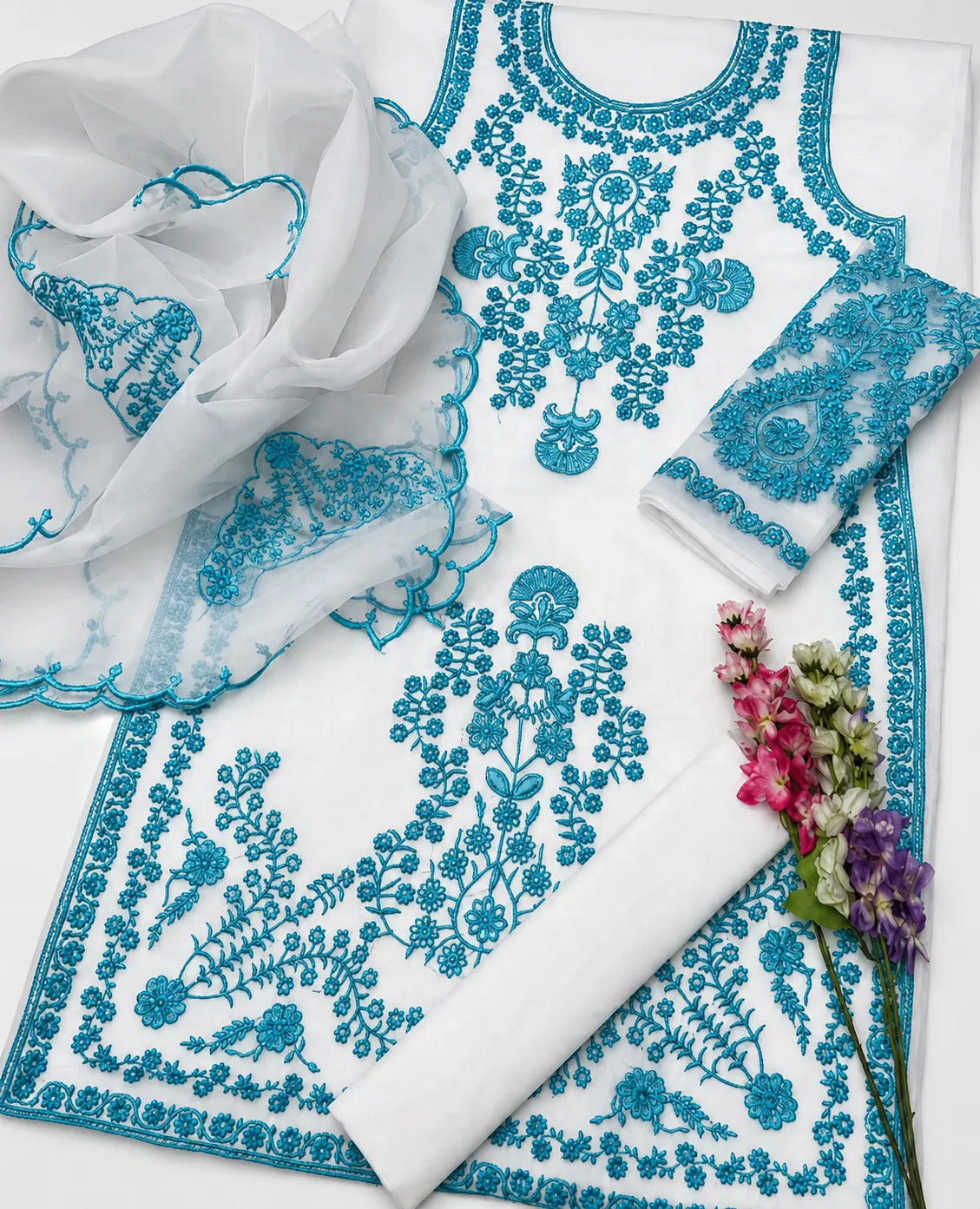 Sapphire 3-Piece Embroidered Lawn Suit – Premium Collection
