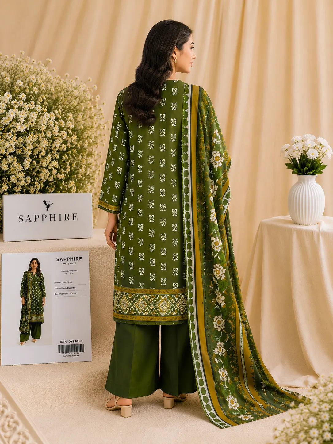Sapphire 3-Piece Embroidered Lawn Suit – Premium Unstitched Collection