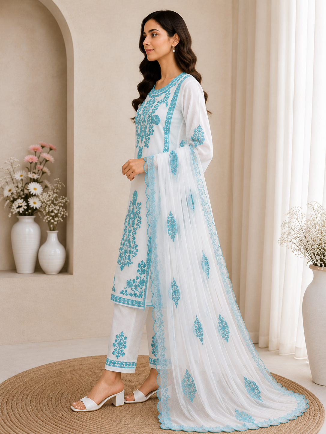 Sapphire 3-Piece Embroidered Lawn Suit – Premium Collection