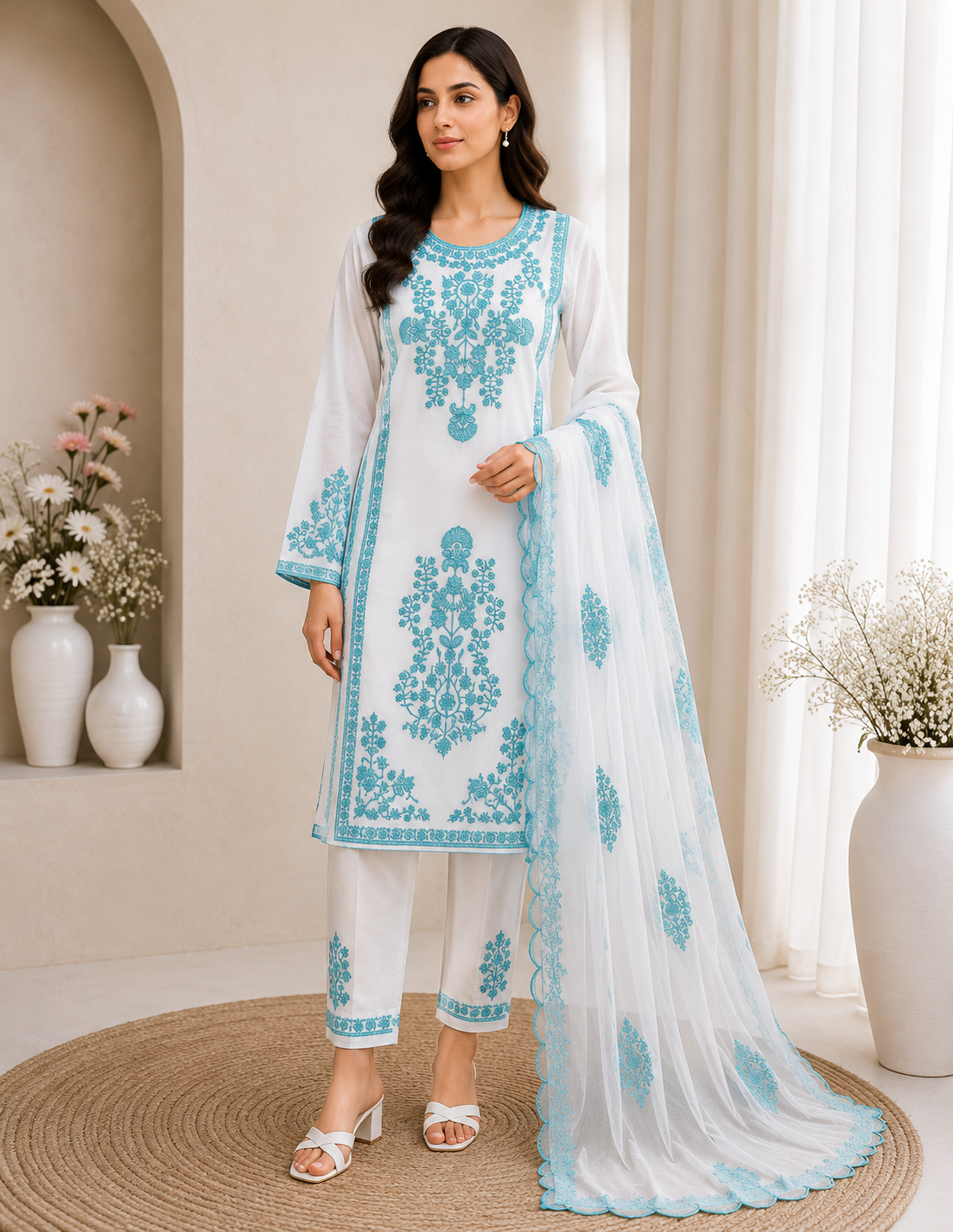 Sapphire 3-Piece Embroidered Lawn Suit – Premium Collection